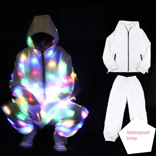 LED Lights Waterproof Light Up Rave Jacket for Adults