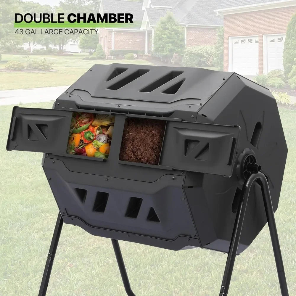 Outdoor Chamber Tumbler Dual Chamber With Sliding Doors