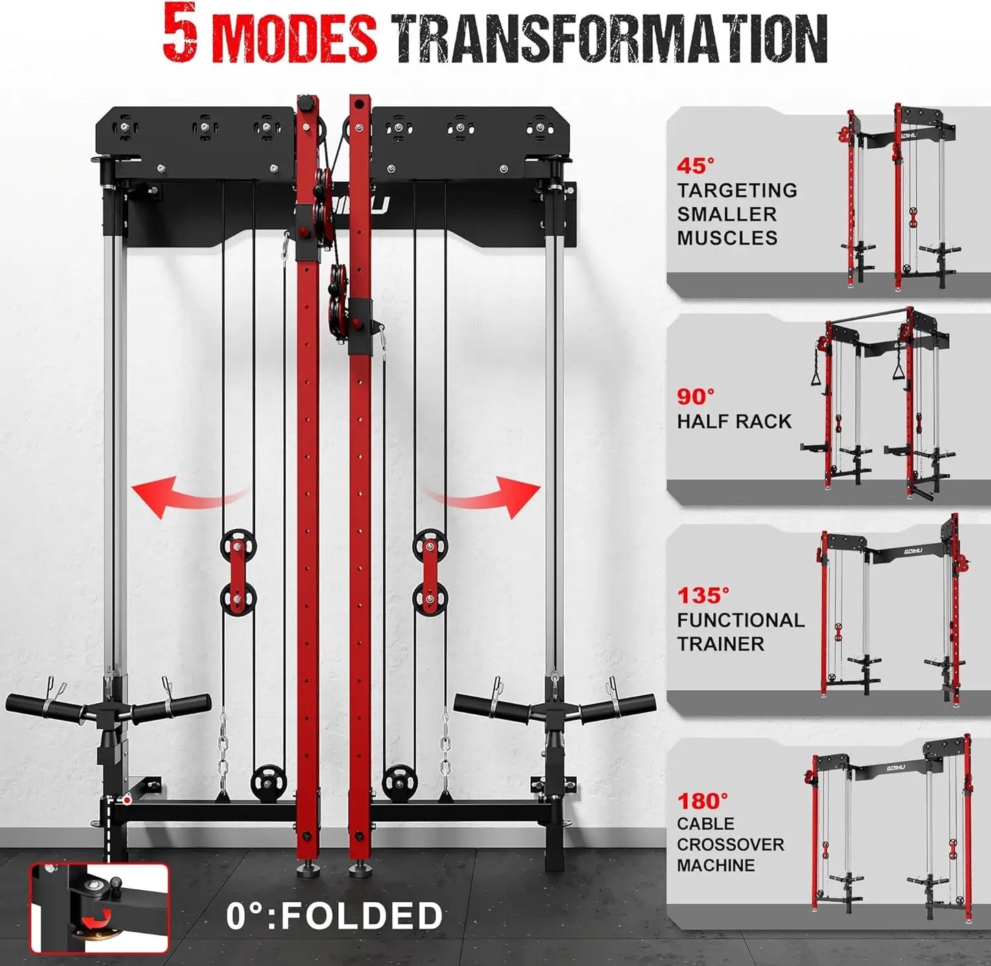 XMSJ WM3 V4 Folding Squat Rack Wall Mounted Power Rack